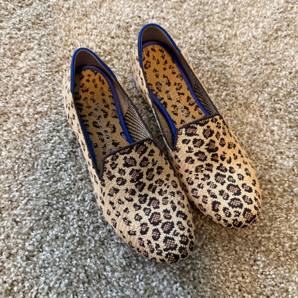 Rothy's The Loafers rare Desert Cat leopard print 9.5 comfort casual classic